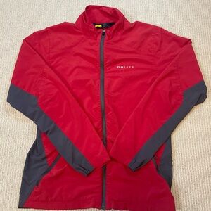 GoLite Jacket Men's Medium  Full Zip Windbreaker Stretch Red Gray Packable